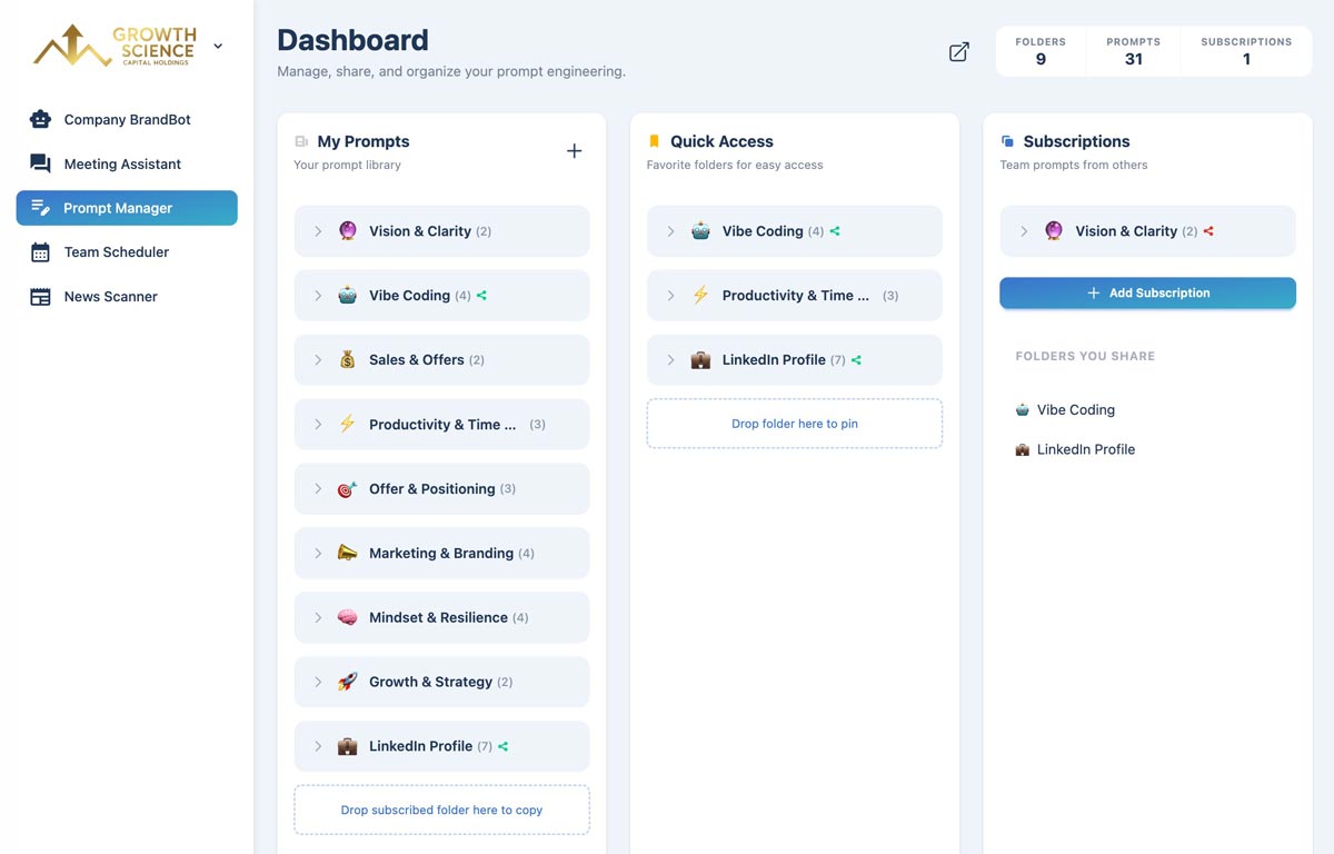 Prompt Manager screenshot