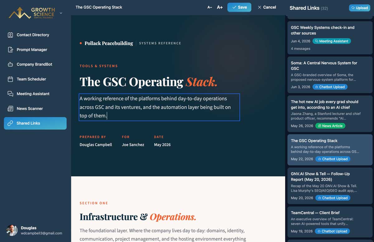 Shared Links screenshot