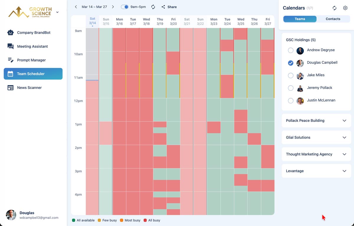 Team Scheduler screenshot
